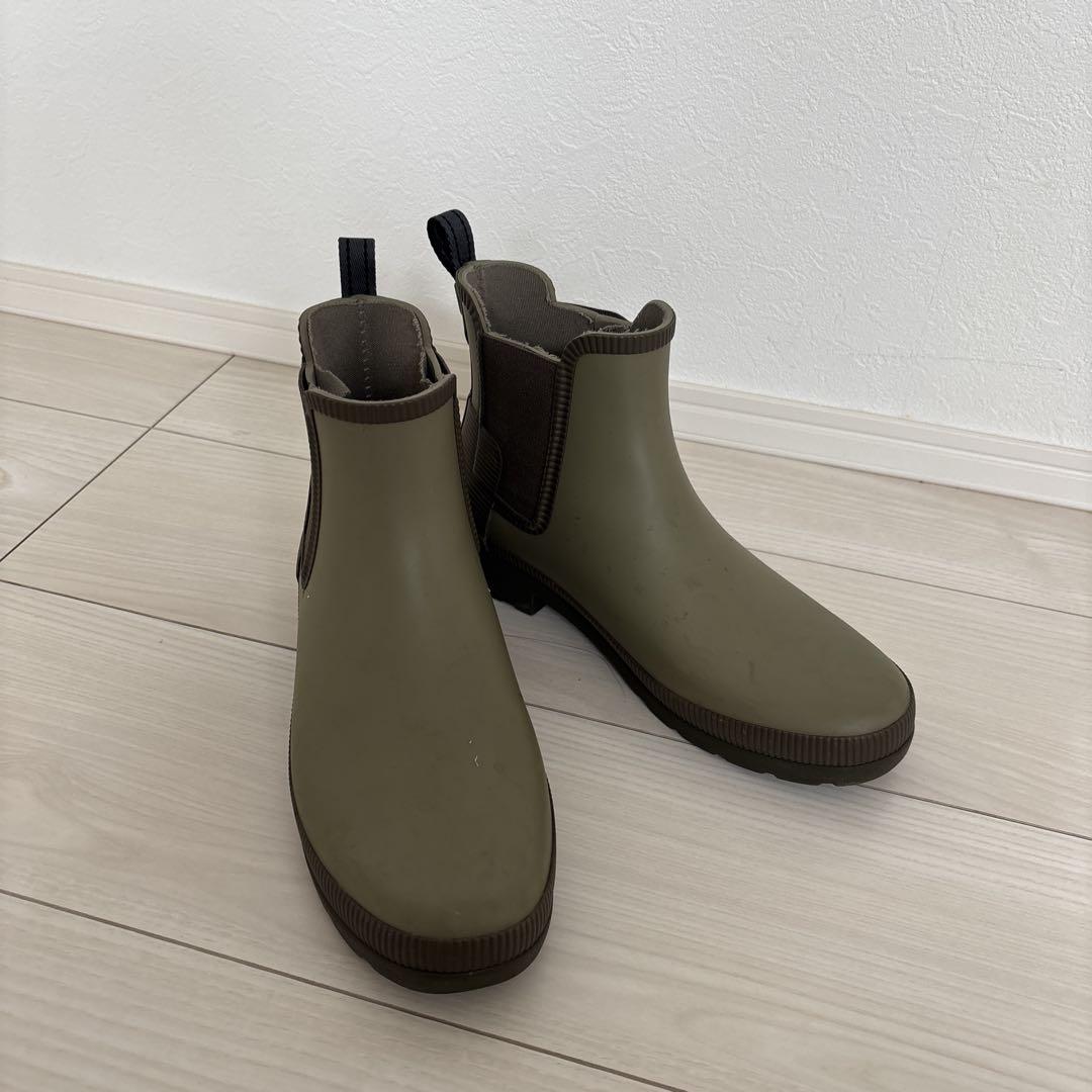 HUNTER サイドゴアブーツ オリーブ　カーキ　23.5センチ
