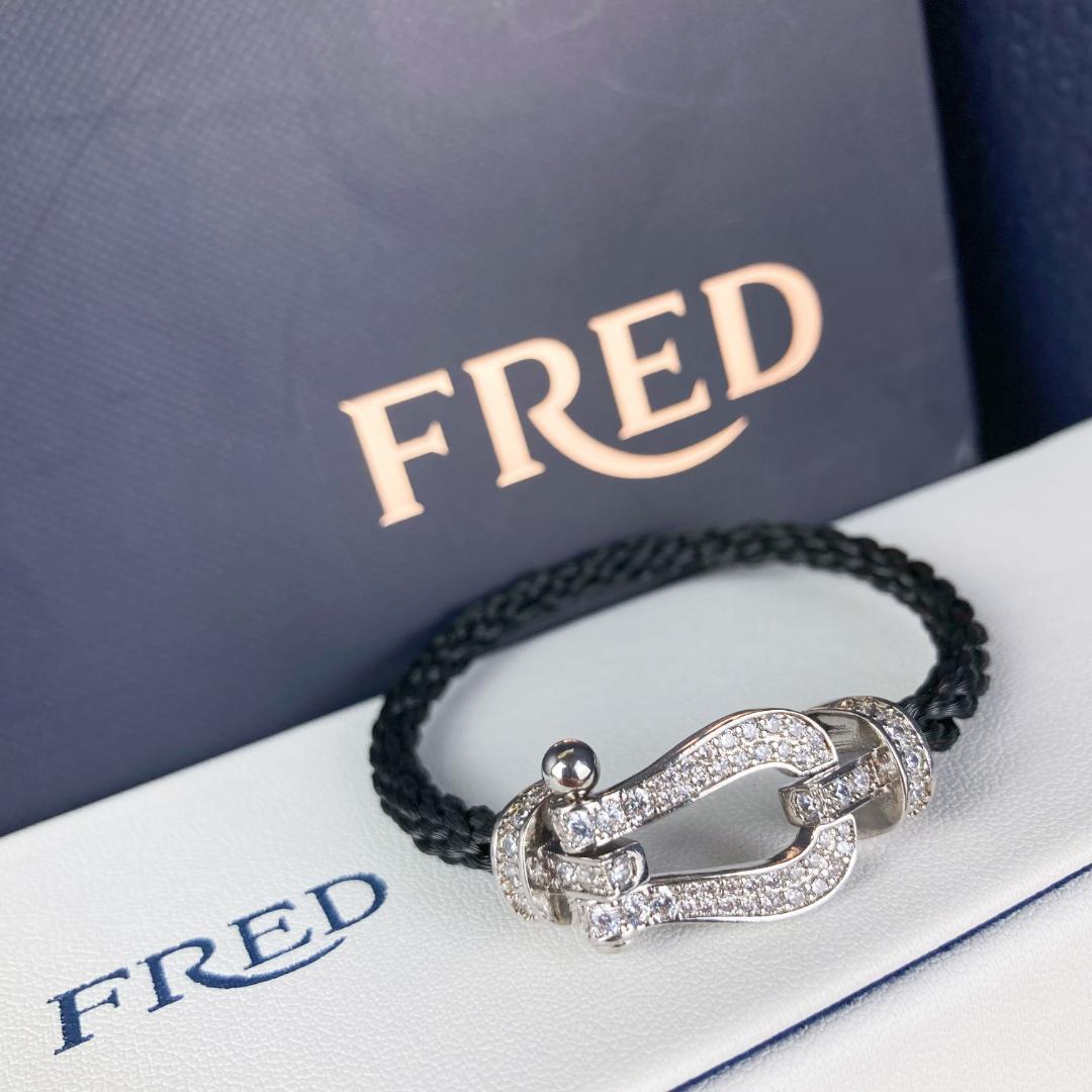 人気 希少 FRED ダイヤモンド装飾ブレスレット ブラック