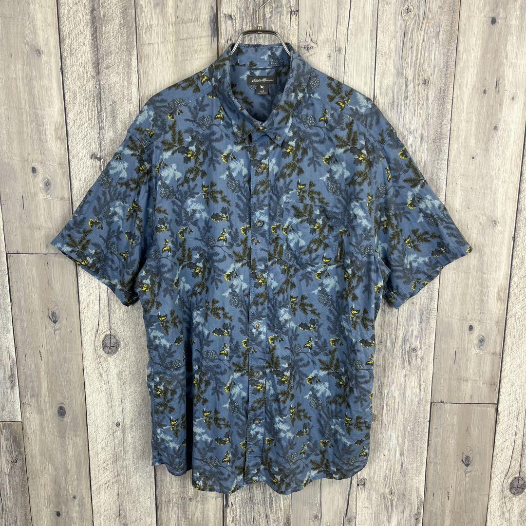 Eddie Bauer エディーバウアー 半袖 ボタンダウン アロハシャツ L