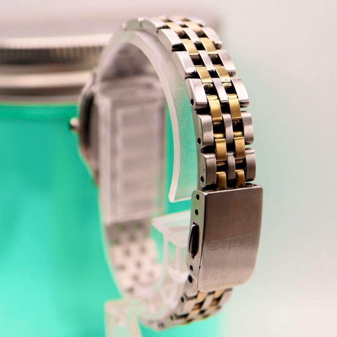 美品 SEIKO エクセリーヌ スクエア シルバー×ゴールド 腕時計 576