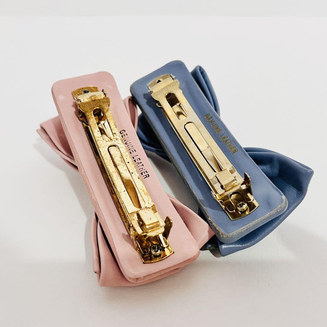 フェラガモ　バレッタ　2個セット フェラガモ レザーバレッタ2個 - Hair Accessory販売 中