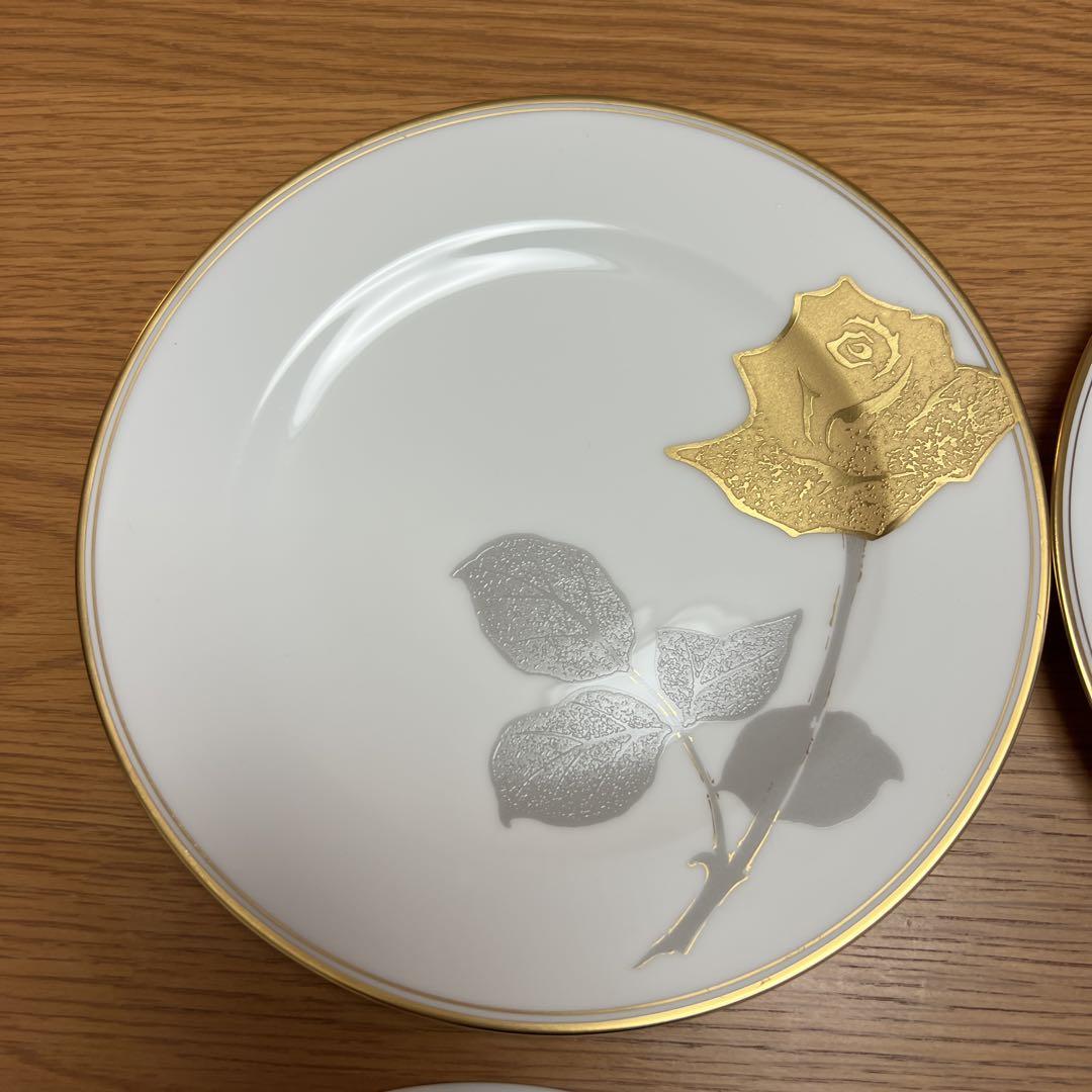 新品未使用/大倉陶園　金蝕バラ　20cmケーキ皿 6枚セット