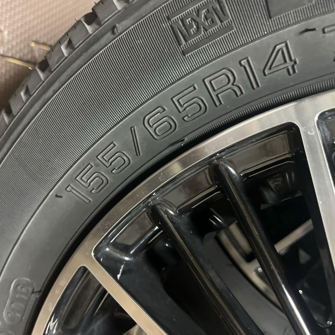 2本組1️⃣スタッドレスタイヤ 155/65R/14 アルミホイル付 2016