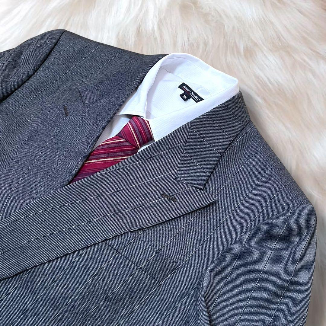 極美品 エンポリオアルマーニ ダブルセットアップスーツ グレー XL