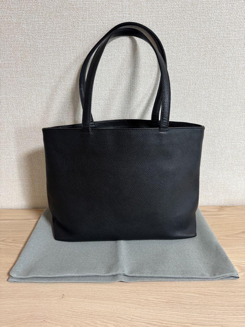 ハッシュタグ トートバッグ メンズ　シュリンクレザー ブラック hushtug