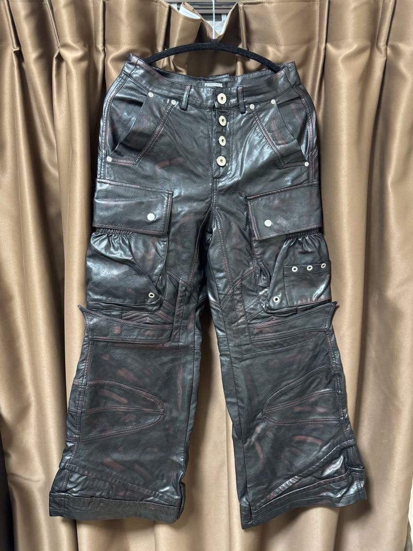 PERSONSOUL 合皮レザー カーゴパンツ S
