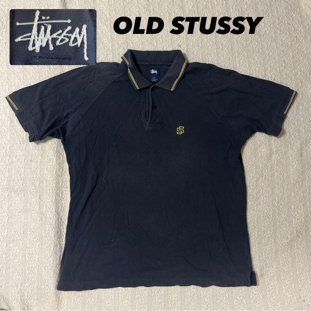 OLD STUSSY ボーダー ポロシャツ 90s 紺タグ レア物 90s レア物 紺タグ】STUSSY ステューシー ボーダーポロシャツ L