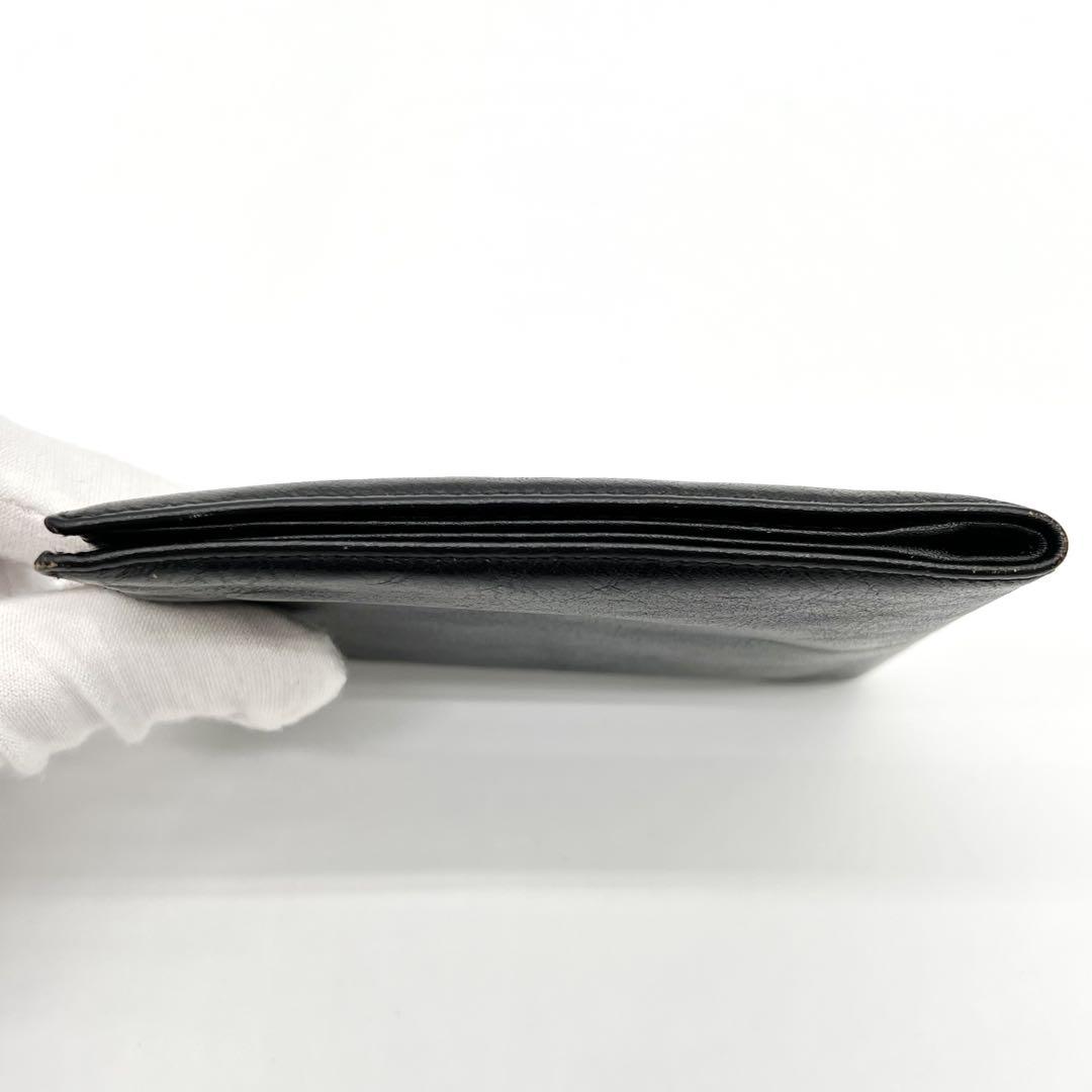 【美品】Dior 二つ折り財布 コンパクトウォレット ミニ財布 レザー 黒色 美品】Dior 二つ折り財布 コンパクトウォレット ミニ財布 レザー