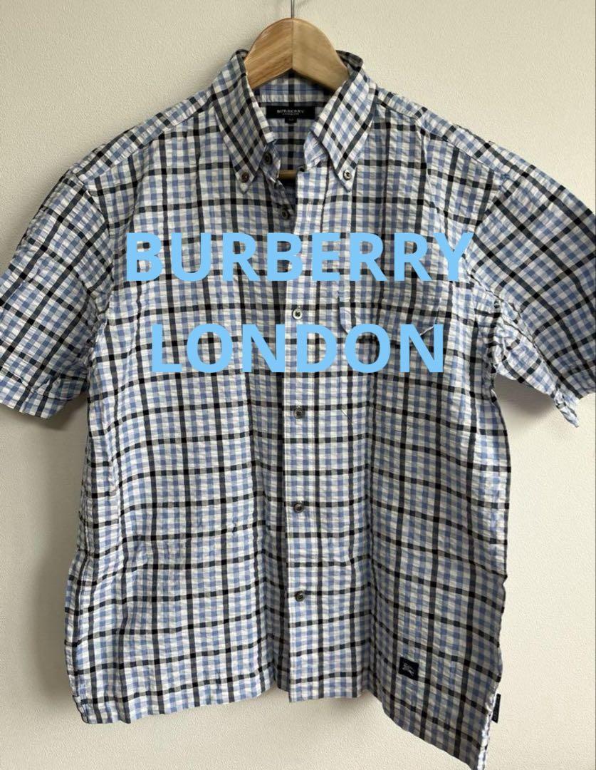 バーバリー BURBERRY LONDON シアサッカー 半袖シャツ M