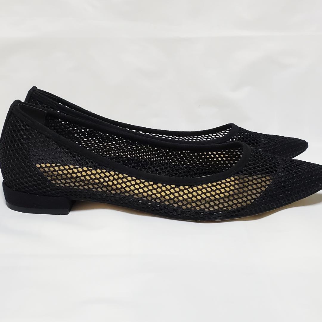 【美品】LE TALON　ルタロン　メッシュ　ポインテッドネットフラット　黒