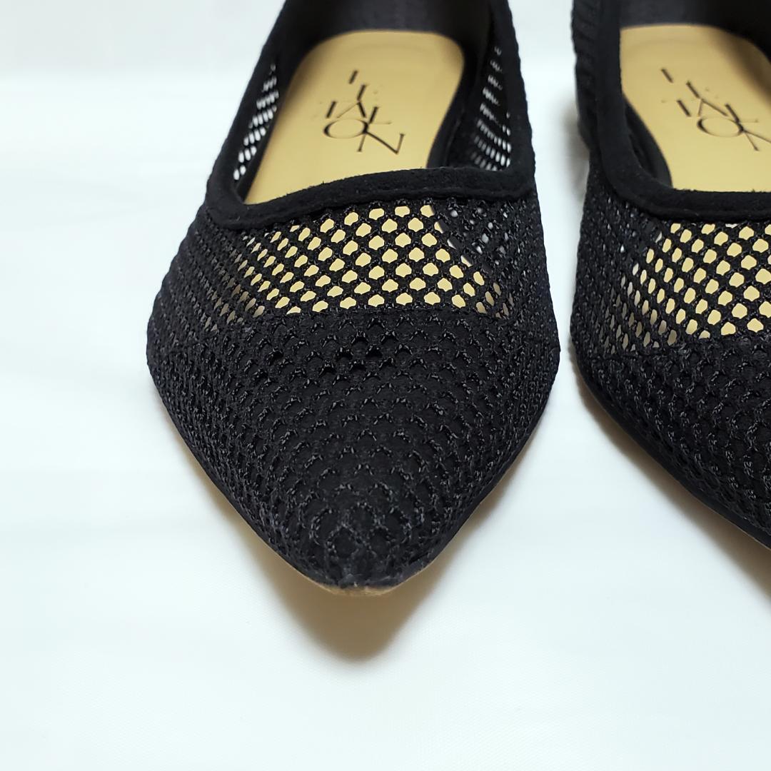 【美品】LE TALON　ルタロン　メッシュ　ポインテッドネットフラット　黒