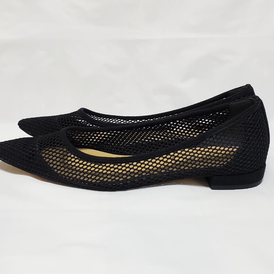 【美品】LE TALON　ルタロン　メッシュ　ポインテッドネットフラット　黒
