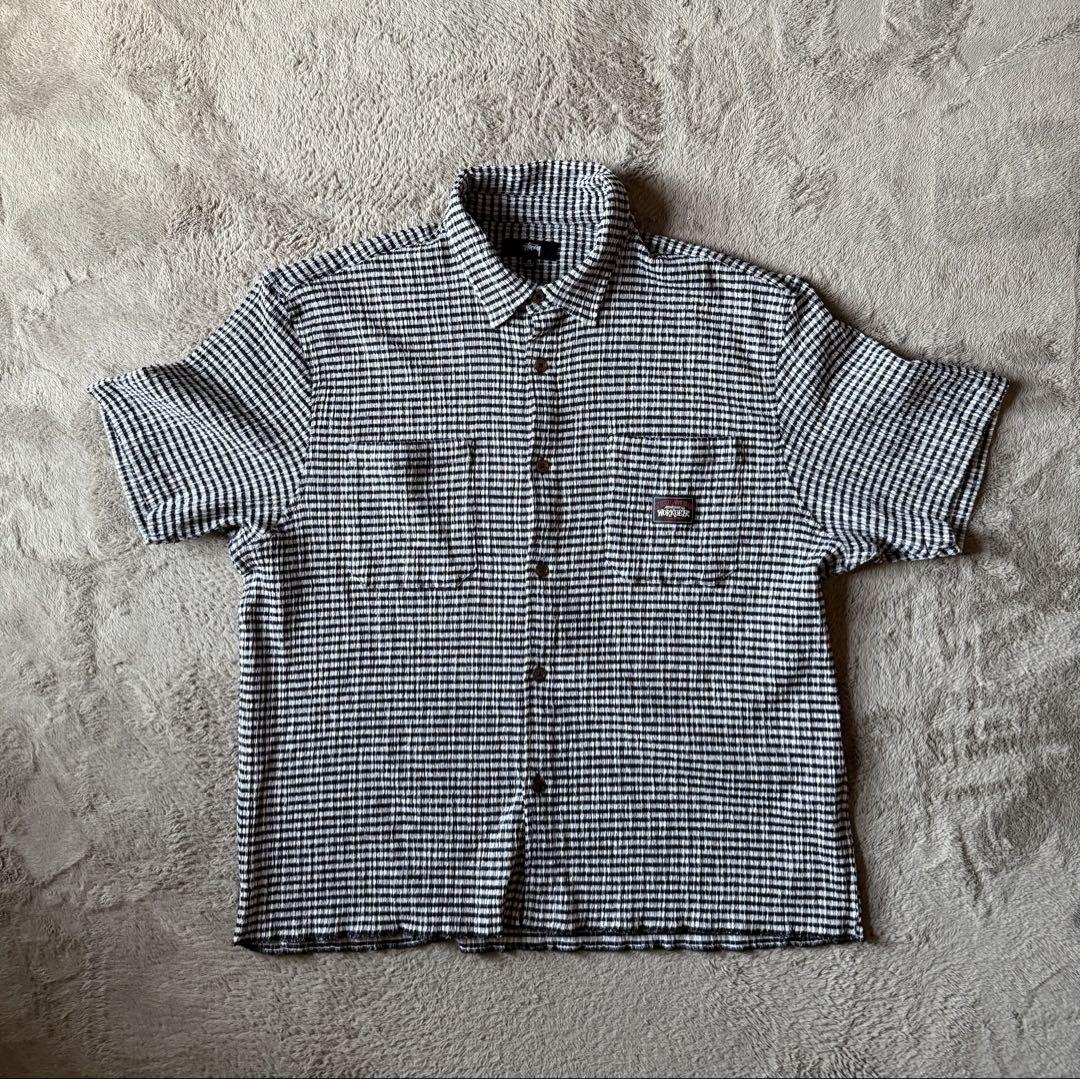 [STUSSY]★25SS★韓国人気★CRINKLED CHECK SS SHIRT Crinkled Check SS Shirt – Black | Wovens | Stüssy