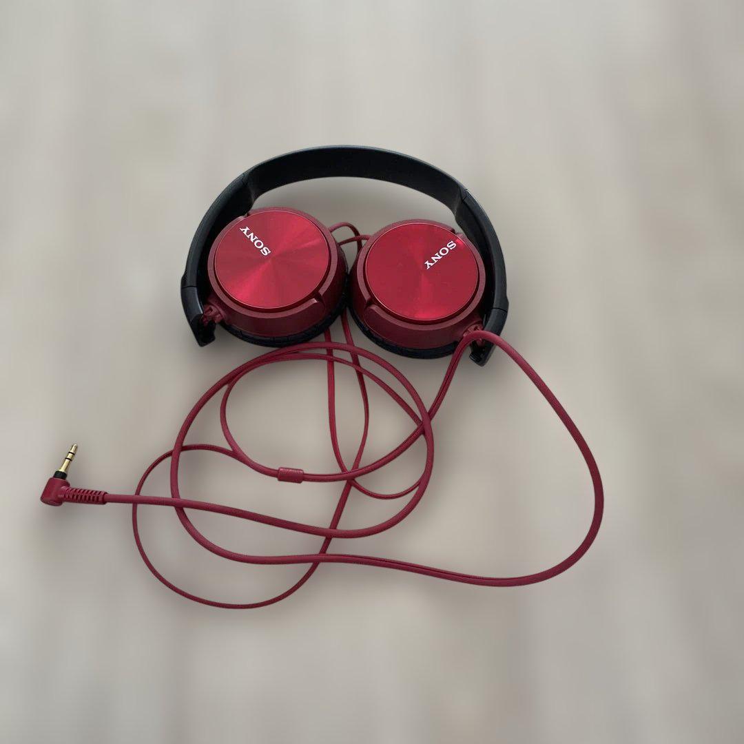 SONY レッド オーバーイヤーヘッドホン