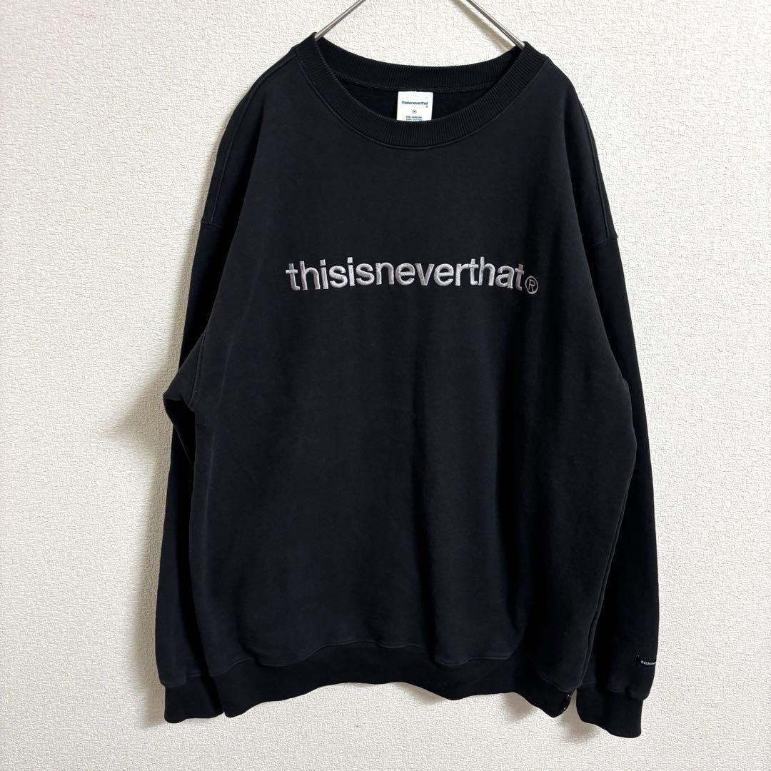 thisisneverthat ネバザ 刺繍 スウェット 黒 着用感L-XL
