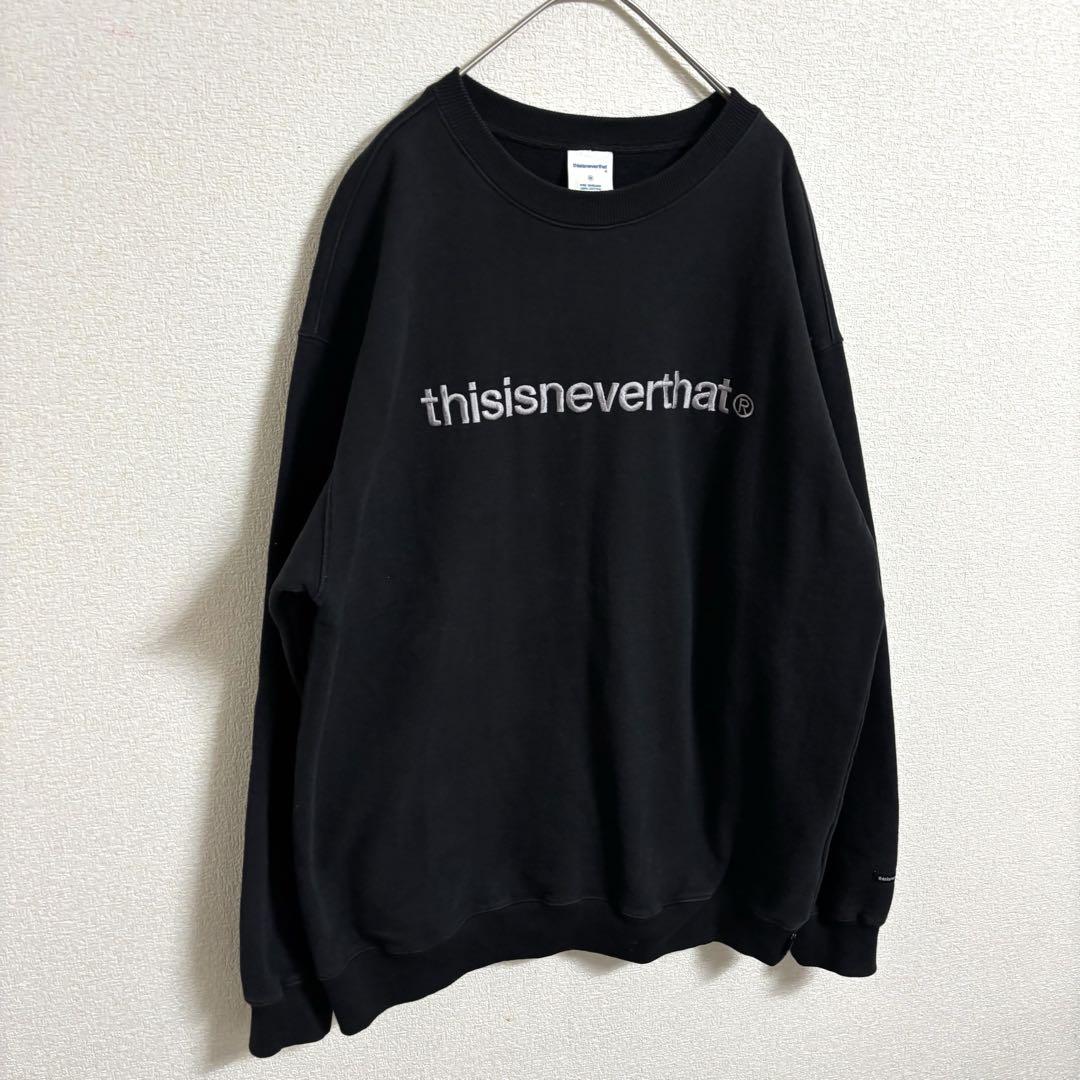 thisisneverthat ネバザ 刺繍 スウェット 黒 着用感L-XL