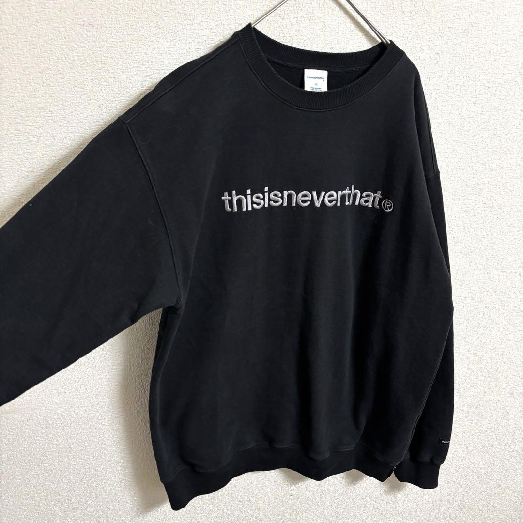 thisisneverthat ネバザ 刺繍 スウェット 黒 着用感L-XL