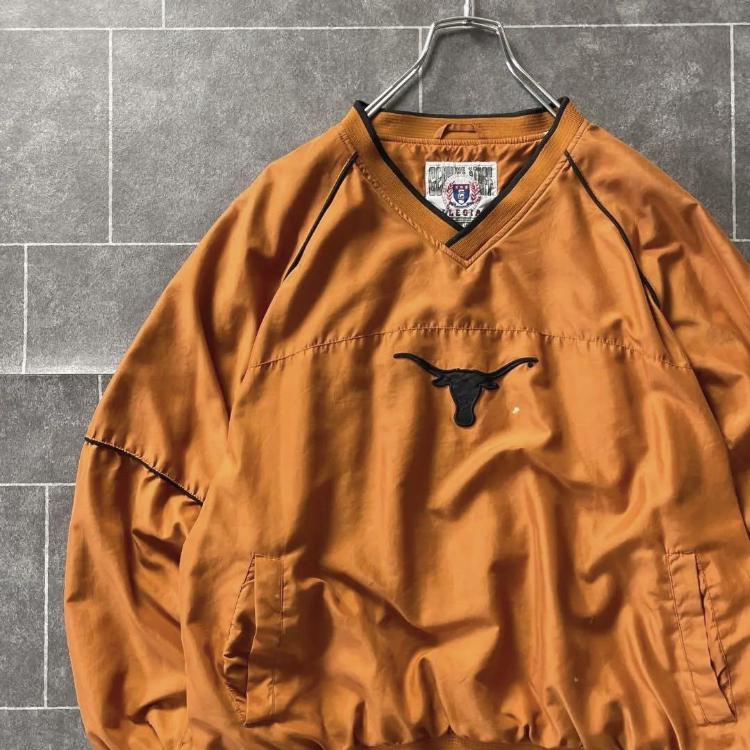 90's GENUINE STUFF Vネック プルオーバー XL サイドZIP