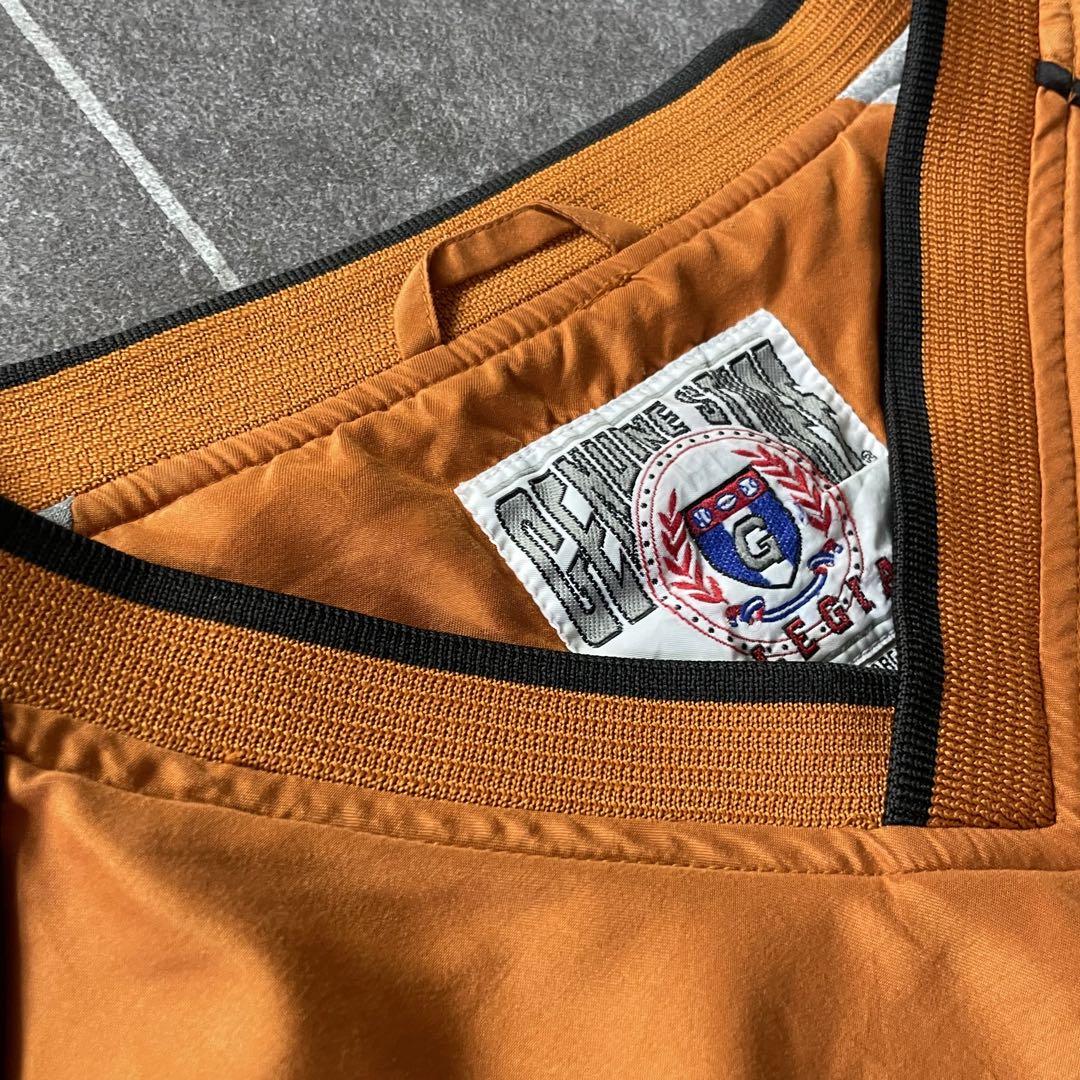 90's GENUINE STUFF Vネック プルオーバー XL サイドZIP
