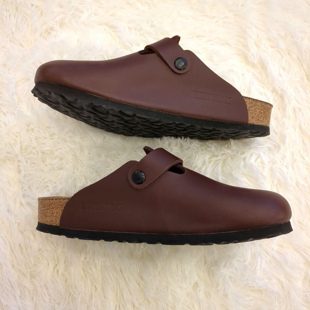 美品Birkenstock レザー　クロッグサンダル 38/24.5cmボストン
