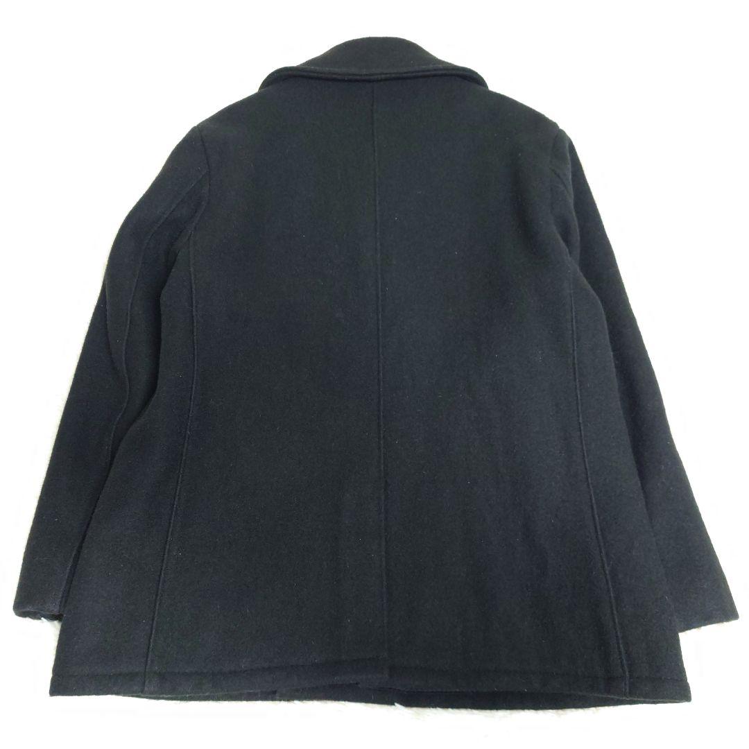 ■0121 美品 ショット メルトンウール ピーコート 2XL 黒 米国製 44