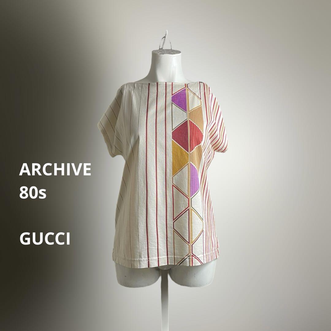 イタリア製 GUCCI 80s 90s Tee トップス ノースリーブ E89