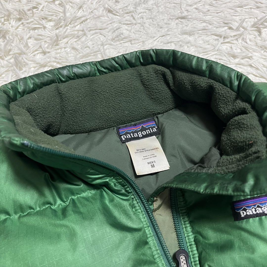 希少 M Patagonia グリーン ダウンベスト ダウンジャケット
