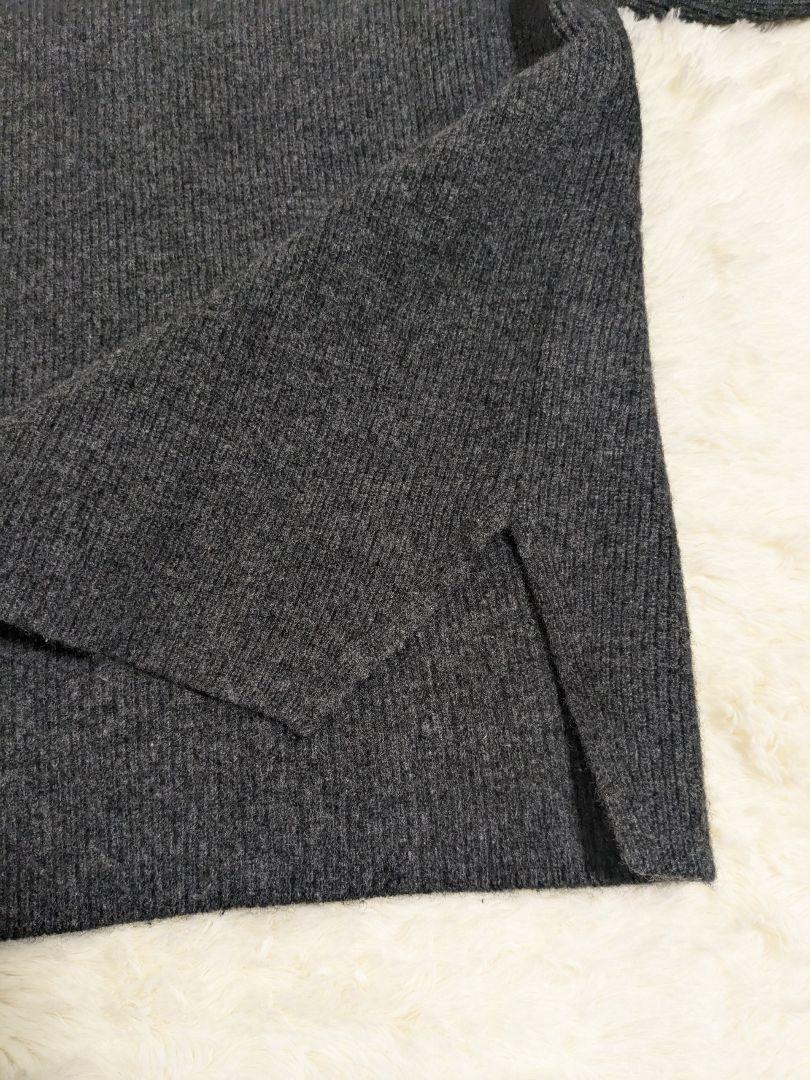evam eva ウール カシミア リブ スリットプルオーバー セーター