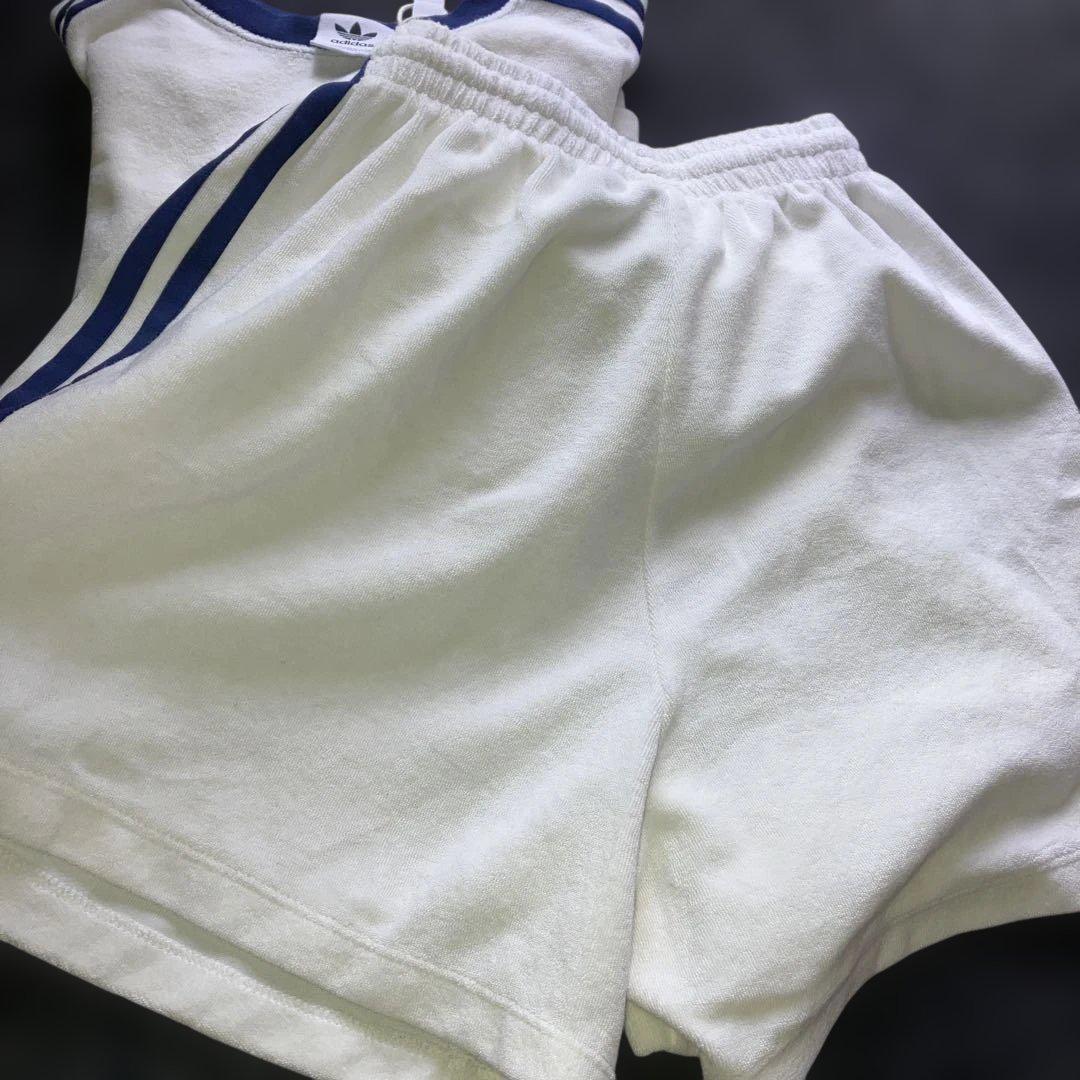 アディダス　テリー　スリーストライプ　半袖Tシャツ　ショーツ　半パン　セット