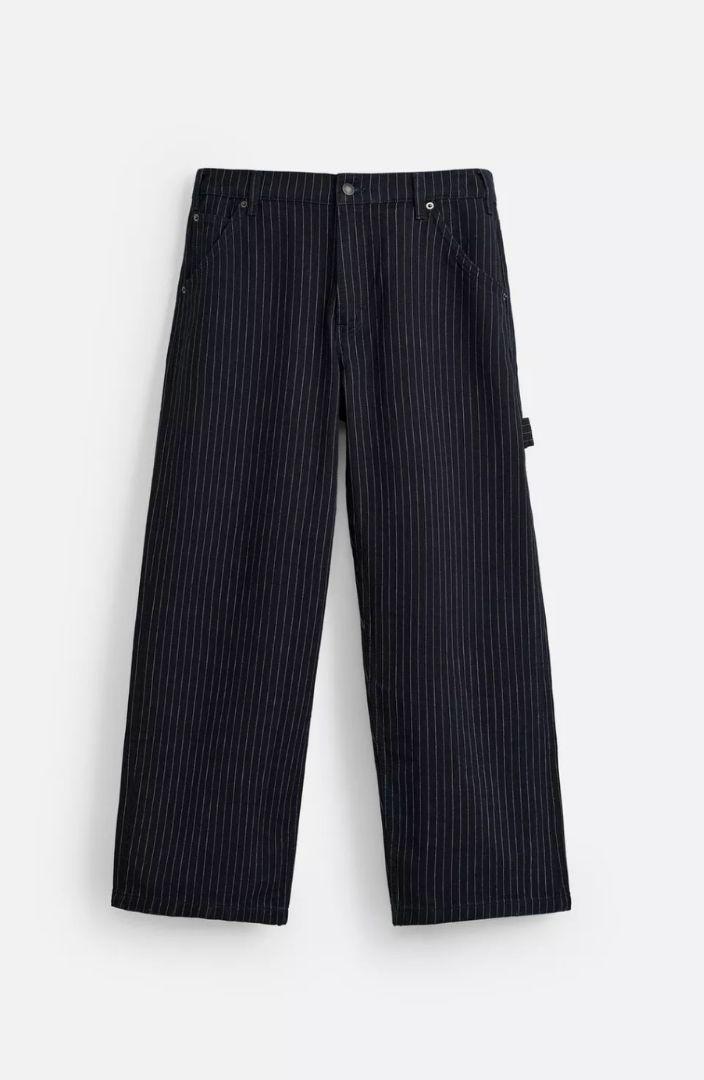 ZARA 完売品 ストライプ柄リラックスフィットパンツ 36 - メルカリ