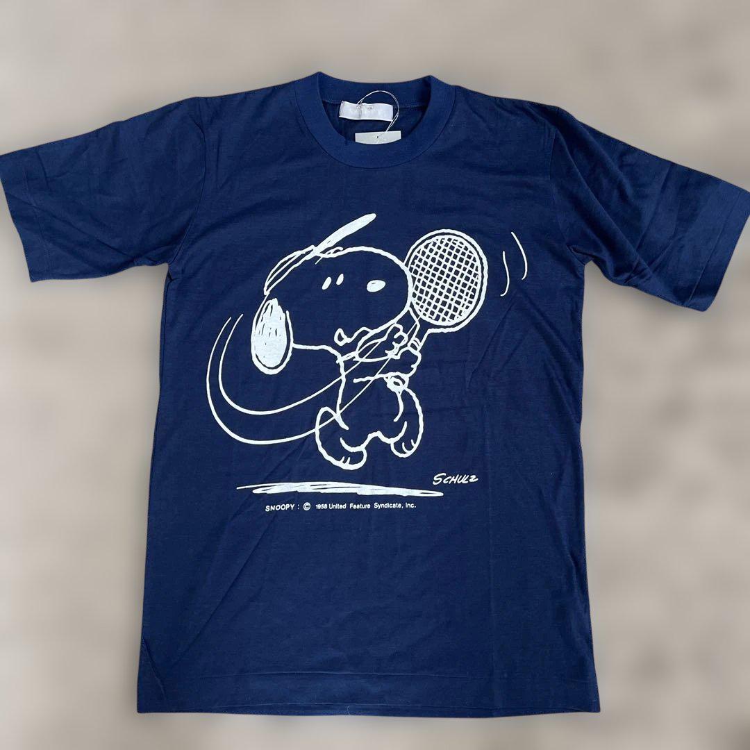デッドストック スヌーピー テニス Tシャツ ネイビー　ビンテージ