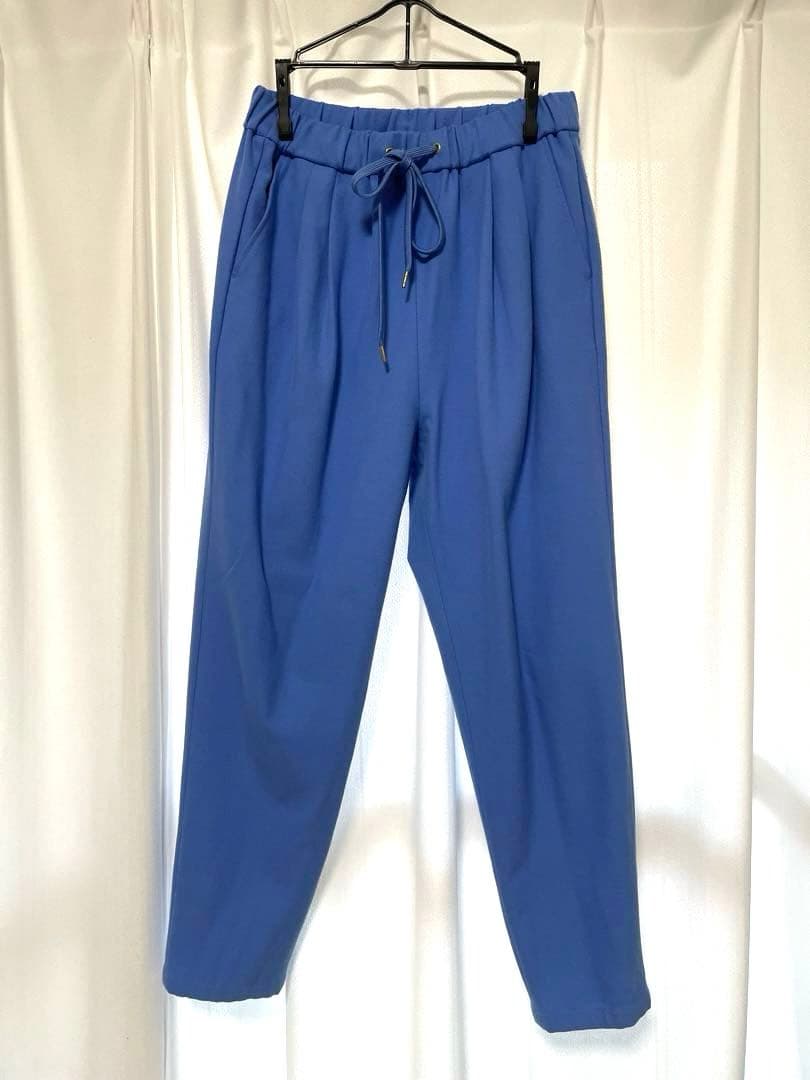 裏起毛テーパード ブルー green label relaxing 低身長向け