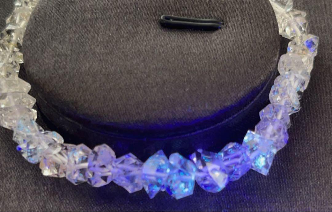 ハーキマーダイヤモンド水晶　オイル内包　蛍光性あり　天然石　天然石ブレスレット
