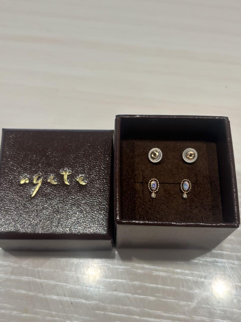 ほぼ未使用　agete K10オパールピアス