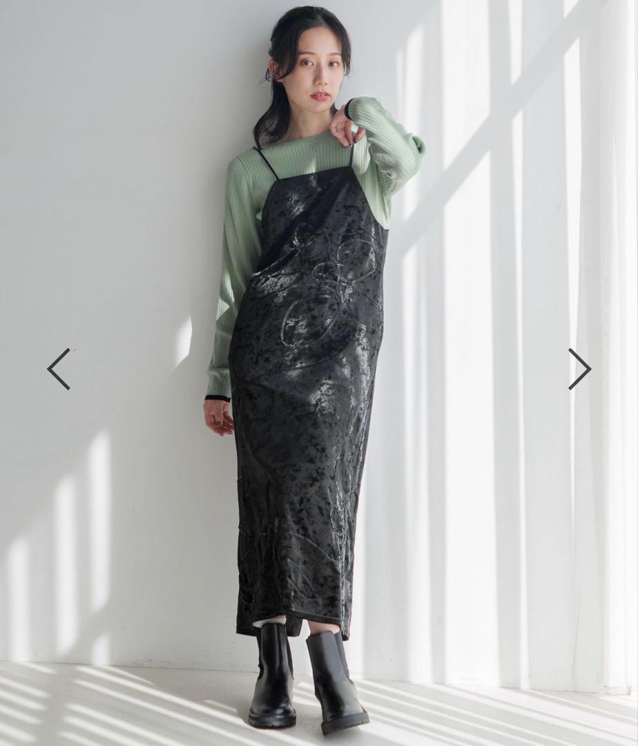 LOWRYSFARM ウネウネベロアワンピース