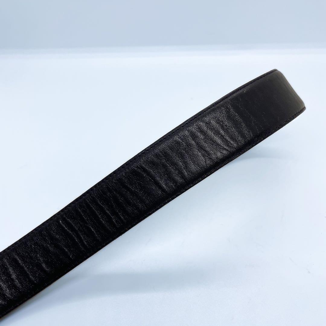 希少✨シャネル ココマーク ゴールドシルバーコンビ バックル レザーベルト 黒 画像9