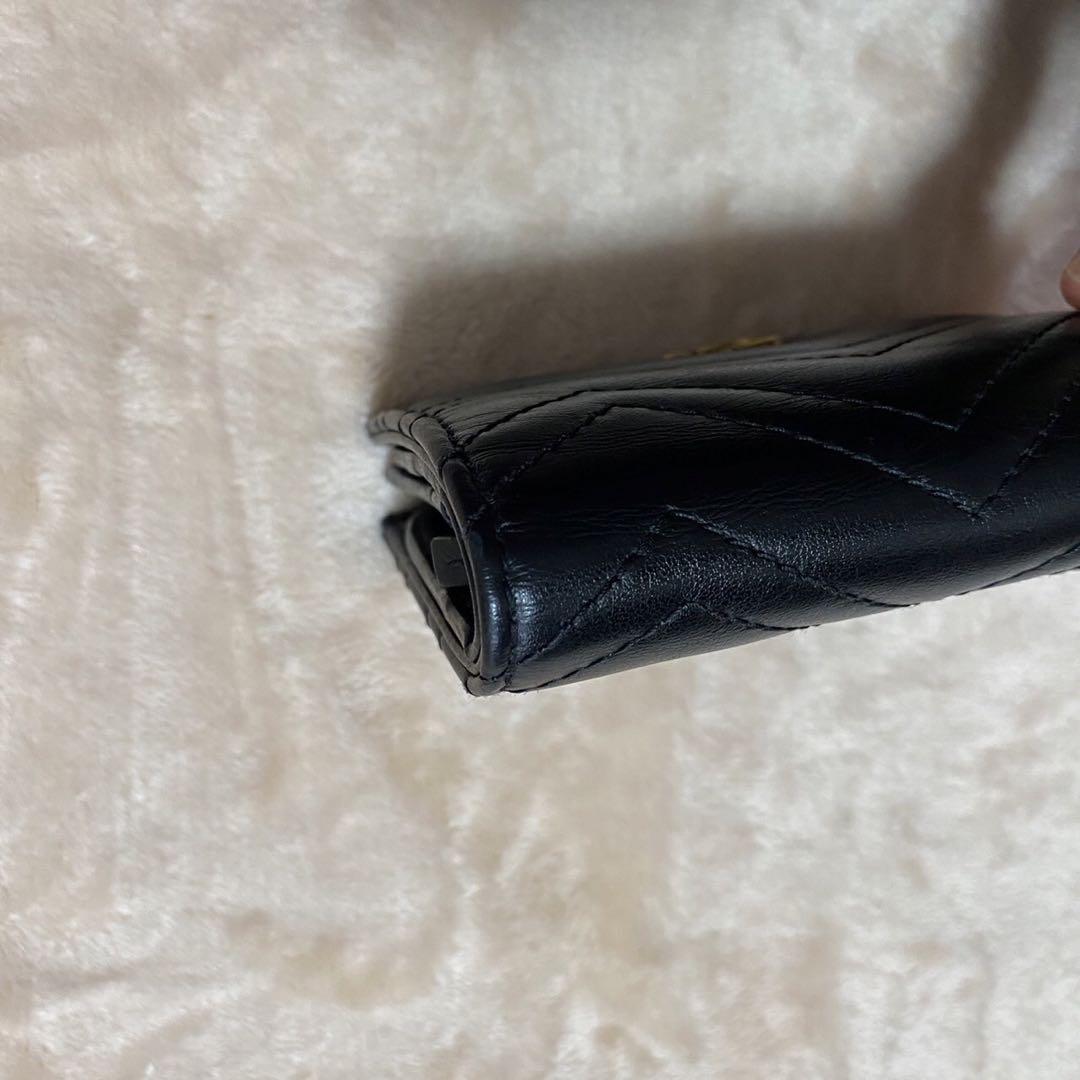 極美品✨GUCCI 二つ折り財布 キルティング マーモント GG 黒
