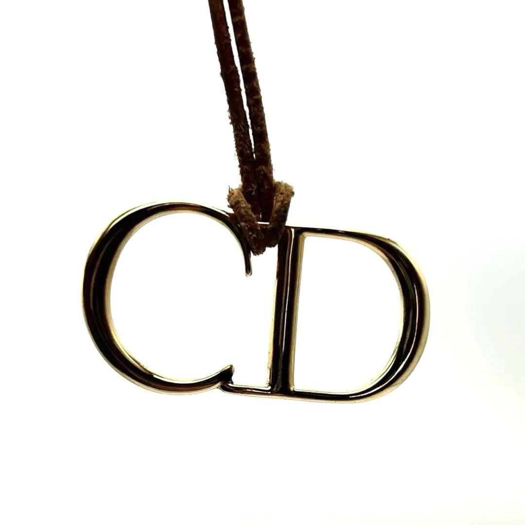 クリスチャンディオールDior チョーカー CDロゴ ネックレス 革紐 オールド