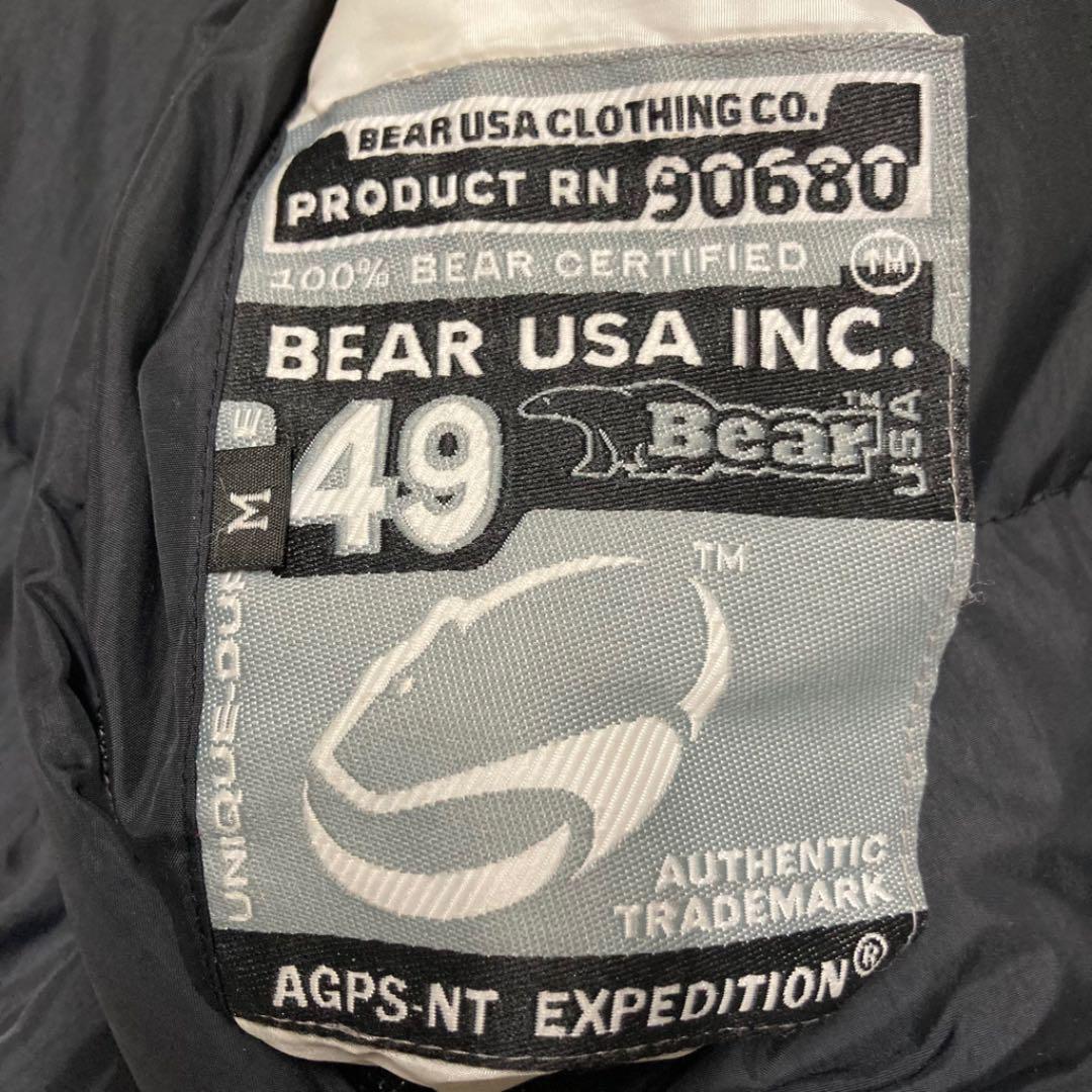 Bear イエロー ブラック 90s hpl1z-m99547730232 USA ダウンジャケット リバーシブル 即納最新品