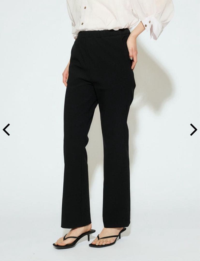 MIDIUMISOLID for Ladies リブフィットストレートパンツ