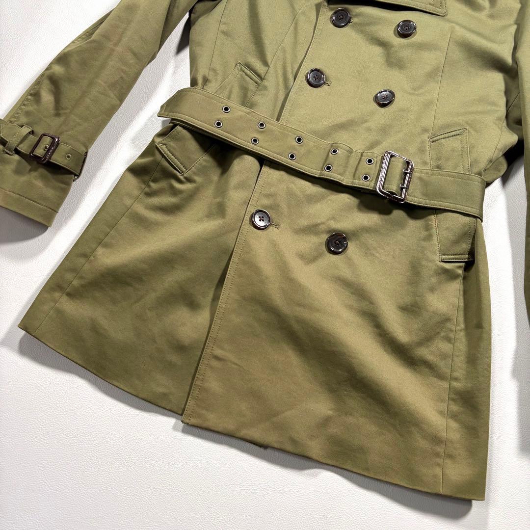 極美品 ジャックローズ ダブルブレスト トレンチコート ベルト カーキ 裏地 極美品 ジャックローズ ダブルブレスト トレンチコート ベルト カーキ 裏地