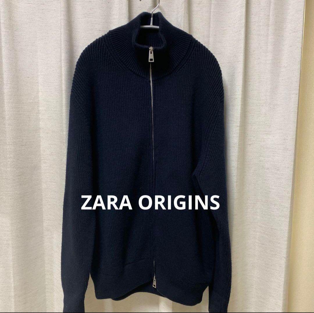ZARA ORIGINS ネイビー ニットセーター Lサイズ