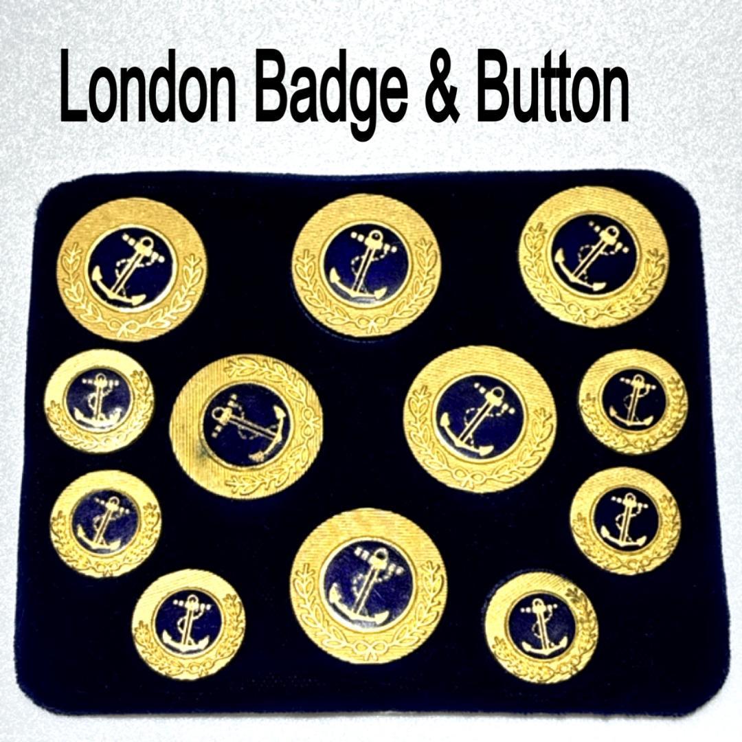 新品　London badge&button ブレザーボタンイギリス製　ゴールド London Badge & Buttonのプレーンな金メッキボタンをブレザー
