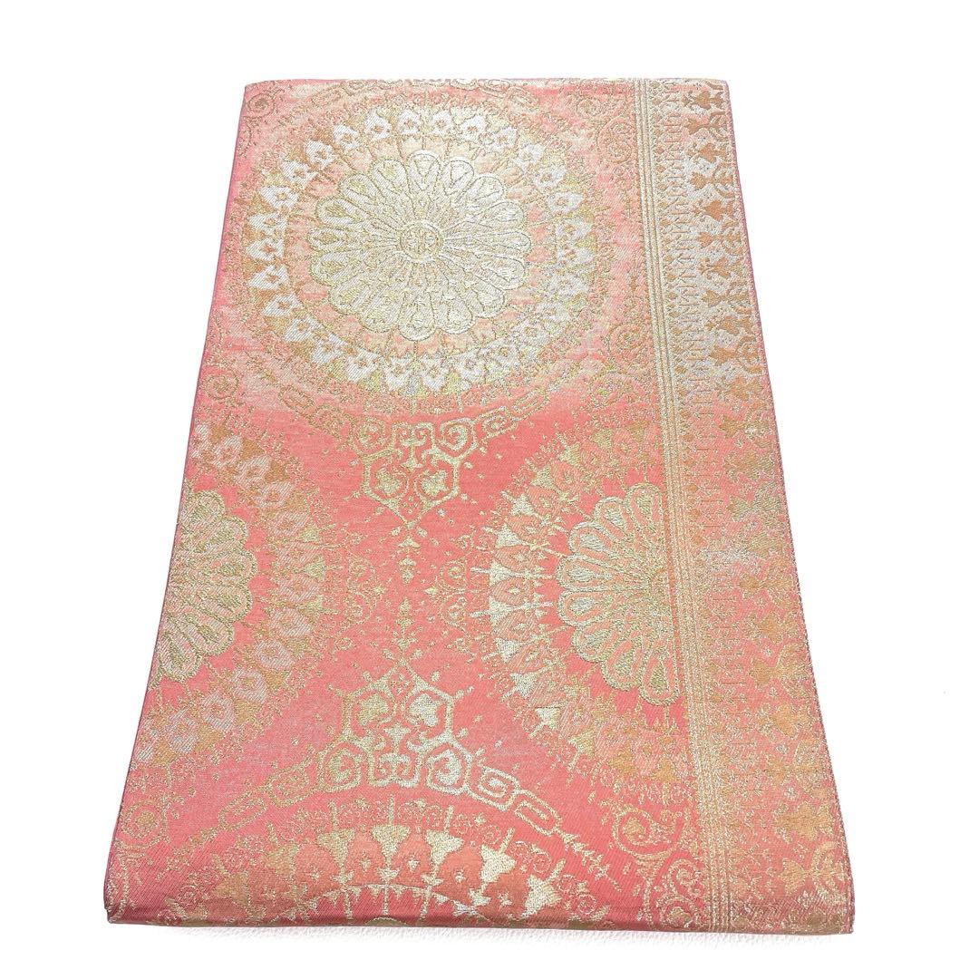 帯4204 川島織物謹製 正絹 六通 袋帯 花文 華文