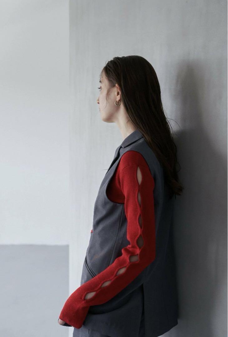 トップス EMMA LIMBER RIB GLITTER KNIT TOPS EMMA LIMBER RIB GLITTER KNIT TOPS（Pieces long sleeve ribbed