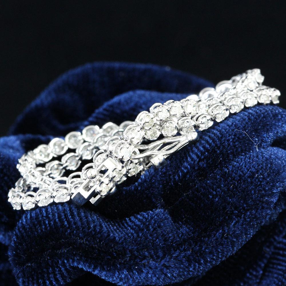 大人気！ 1ct ダイヤモンド K18 wg テニスブレスレット 鑑別付
