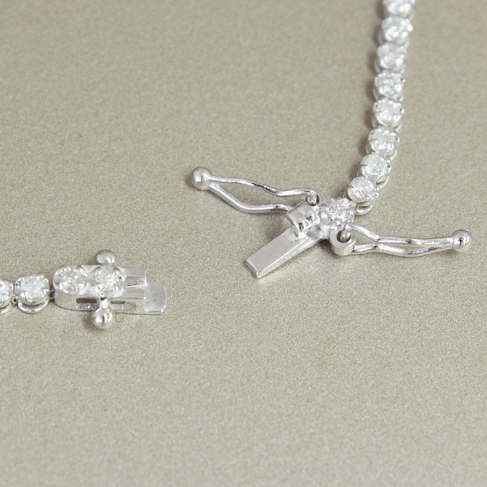 大人気！ 1ct ダイヤモンド K18 wg テニスブレスレット 鑑別付