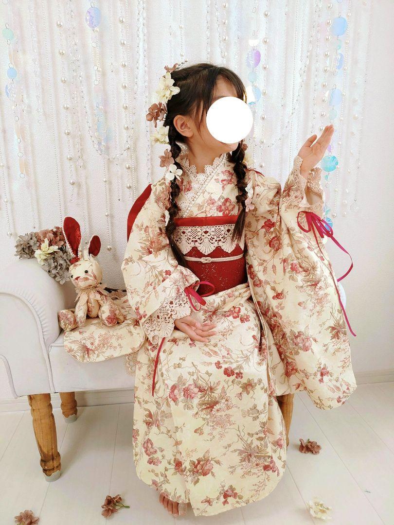 アンティーク花柄着物