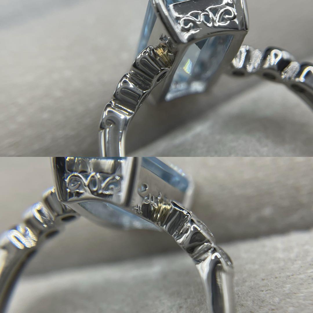 専用JC134★高級 サンタマリアアクアマリン3.4ct D リング 鑑付
