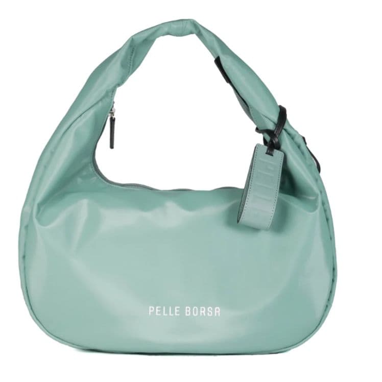 新品 PELLE BORSA ワンハンドル ラウンドバッグ アッシュグリーン 新品 PELLE BORSA ワンハンドル ラウンドバッグ アッシュグリーン